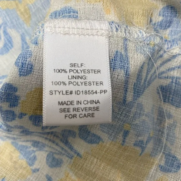 NWT Blue‎ Yellow Floral Sleeveless Halter Sundress Maxi Adjustable 3X (22/24) - Picture 15 of 16